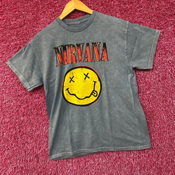 Nirvana Nevermind Album Dead Smiley Grunge T-Shirt Medium - Picture 2 of 4